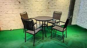 Bàn ghế sân vườn Polywood tròn 80cm