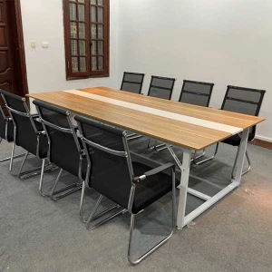 Bàn Họp Làm Việc Chân Sắt Dài 2m4