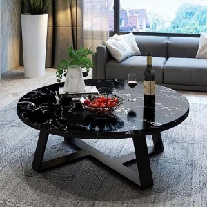 Bàn Sofa Mặt Đá Tròn D70 Vân Mây