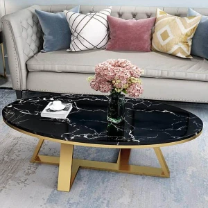 Bàn Trà Mặt Đá Hình Elip Sang Trọng Hiện Đại