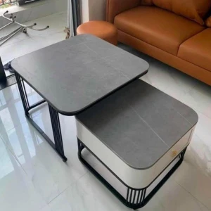 Bàn Trà Sofa Đôi Ngăn Kéo Mặt Đá Vân Mây