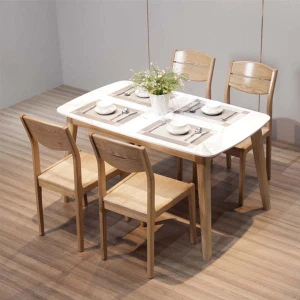 Bộ Bàn Ăn 4 Ghế Gỗ Sồi Mặt Đá