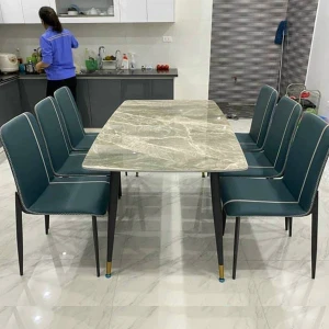 Bộ Bàn Ăn 6 Ghế 1.6M Mặt Đá Ceramic