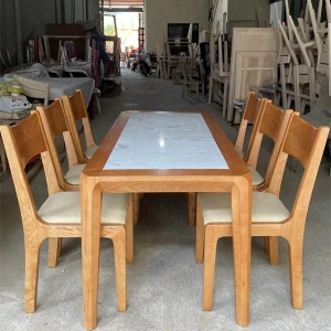 Bộ Bàn Ăn 6 Ghế Gỗ Sồi