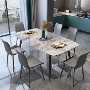 Bộ Bàn Ăn 6 Ghế Nelson Mặt Đá Ceramic Nhập Khẩu