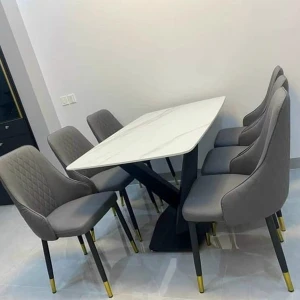 Bộ Bàn Ăn Mặt Đá Ceramic 6 Ghế Nhập Khẩu Cao Cấp