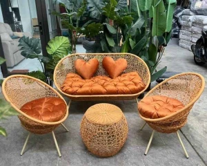 Bộ Bàn Ghế Mây Nhựa Sân Vườn