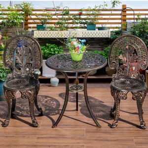 Bộ Bàn Ghế Ngoài Trời Nhôm Đúc 2 Ghế Nhập Khẩu Bàn Ghế Ban Công