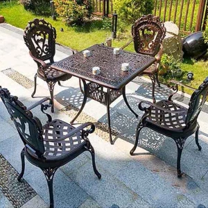 Bộ Bàn Ghế Ngoài Trời VIP Nhôm Đúc Sân Vườn 4 Ghế