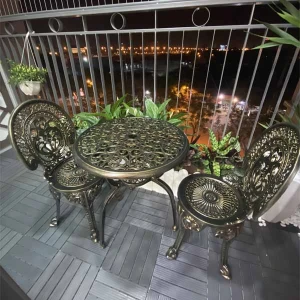 Bộ Bàn Ghế Sân Vườn ND54, Bàn Ghế Ngoài Trời Nhôm Đúc