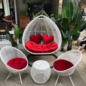 Bộ Xích Đu Đôi Đan Rối Mây Nhựa, Xích Đu Sân Vườn