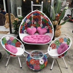 Bộ Xích Đu Đôi Đồng Tiền, Xích Đu Ngoài Trời Mây Nhựa