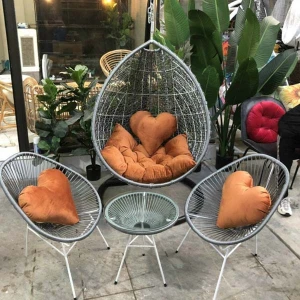 Bộ Xích Đu Ghế Dây Văng Mây Nhựa Ngoài Trời