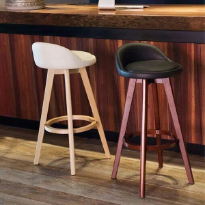 Ghế Bar Xoay 360 Độ Chân Sắt Giả Gỗ
