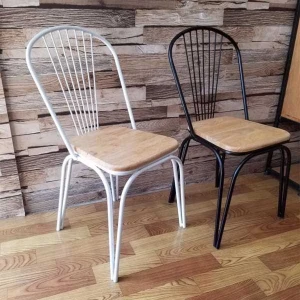 Ghế Cafe Sắt Tolix Mặt Gỗ