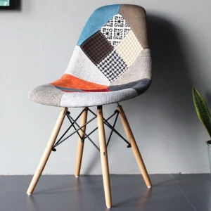 Ghế Eames Thổ Cẩm Chân Gỗ Nhập Khẩu