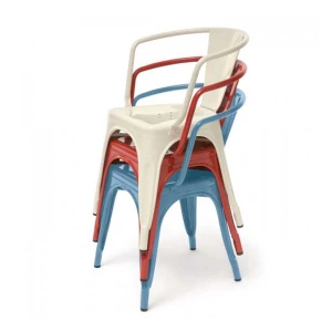 Ghế Tolix Nhập Khẩu Có Tay, Ghế Cafe Sắt Sân Vườn