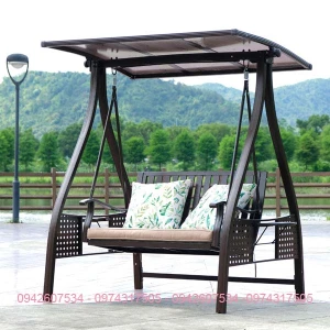 Ghế Xích Đu Pin Mặt Trời Nhôm Đúc Sân Vườn Nhập Khẩu