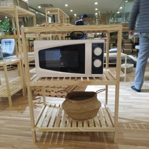 Kệ Lò Vi Sóng 3 Tầng Gỗ Thông