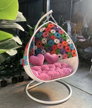 Xích Đu Đôi Đồng Tiền Mây Nhựa, Xích Đu Sân Vườn