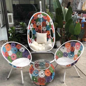 Xích Đu Sân Vườn Mây Nhựa, Bộ Xích Đu Đơn Đồng Tiền