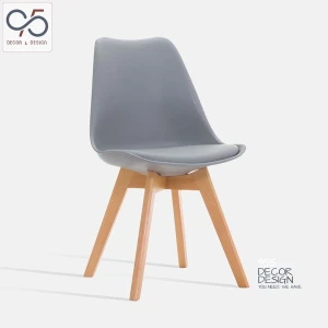 Ghế ăn cafe Eames mặt nhựa chân gỗ HERMAN VITRA