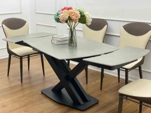 Bàn Ăn Mặt Đá Xoay Thông Minh Kéo Dài Nhập Khẩu