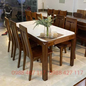 Bộ 6 Ghế Bàn Ăn Mặt Đá Gỗ Sồi BA656