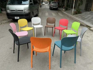 Ghế Hol Nhựa Đúc Nguyên Khối Nhập Khẩu Xếp Chồng GND011