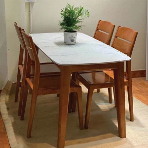 Bàn Ăn 4 Ghế Gỗ Sồi Mặt Đá VIP5
