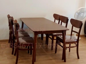 Bàn Ăn 6 Ghế Mặt Đệm Gỗ Tự Nhiên GA28