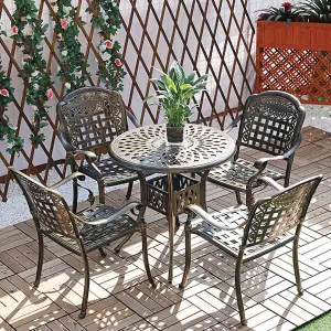 Bàn Ghế Ngoài Trời Sân Vườn Nhôm Đúc ND41421