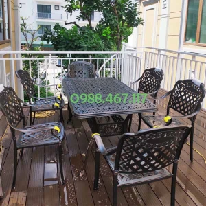 Bàn Ghế Sân Vườn Nhôm Đúc 06
