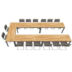 Bàn Họp 4,6x2m Gỗ Cao Su Chân Sắt BH4620