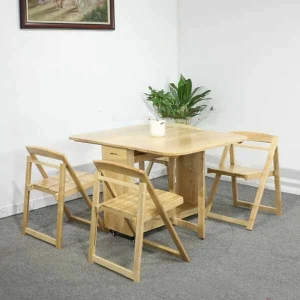 Bàn Thông Minh Gấp Gọn 4 Ghế Gỗ Tự Nhiên BG209