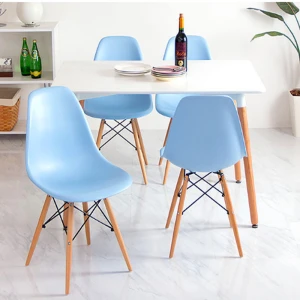 Bộ Bàn 4 Ghế Eames Màu Xanh Dương 7028