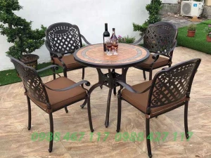 Bộ Bàn 4 Ghế Nhôm Đúc Sân Vườn Nhập Khẩu NĐ414