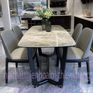 Bộ Bàn Ăn 4 Ghế Grace Gỗ Sồi Mặt Đá Ceranic GA 451