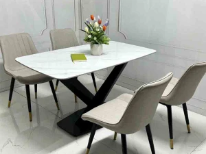 Bộ Bàn Ăn 4 Ghế Loft Nhập Khẩu B4122