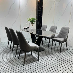 Bộ Bàn Ăn 6 Ghế Mặt Đá Juno Nhập Khẩu