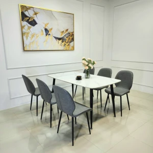 Bộ Bàn Ăn Mặt Đá 6 Ghế Nordic BGA618