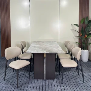 Bộ Bàn Ăn Nhập Khẩu 6 Ghế Mặt Đá Sheraton