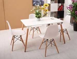 Bộ bàn cafe 4 ghế Eames màu trắng 7012