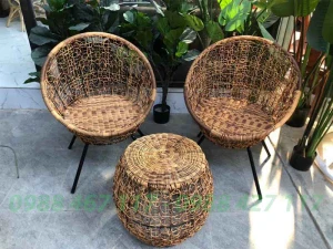 Bộ Bàn Ghế Mây Nhựa Ban Công MN01
