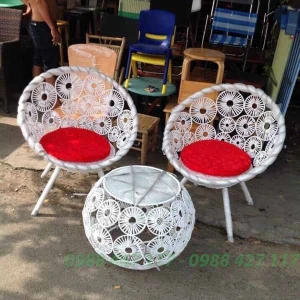 Bộ Bàn Ghế Mây Nhựa MN04