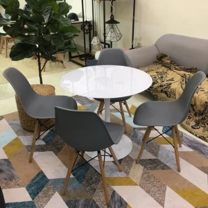 Bộ bàn Tulip 80cm và 4 ghế Eames màu Ghi