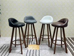 Ghế Bar Bọc Đệm Da Chân Sắt Giả Gỗ Nhập Khẩu GB112