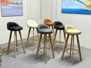 Ghế bar giả gỗ bọc đệm nỉ 7698