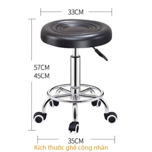 Ghế Công Nhân Chân Inox Bọc Da 8212