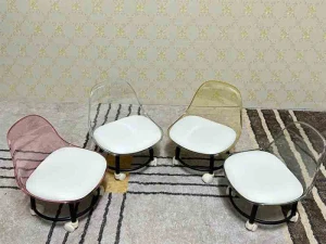 Ghế Đôn Klarup Trong Suốt Chân Xoay GD6752